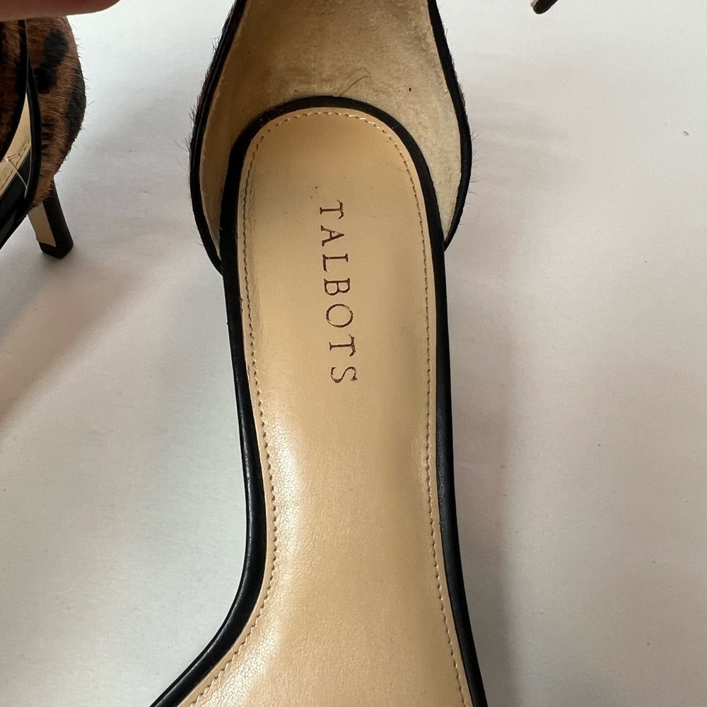 Talbots Trulli Ankle Strap Calf Hair Leopard Heel size 10.5 - Picture 7 of 8